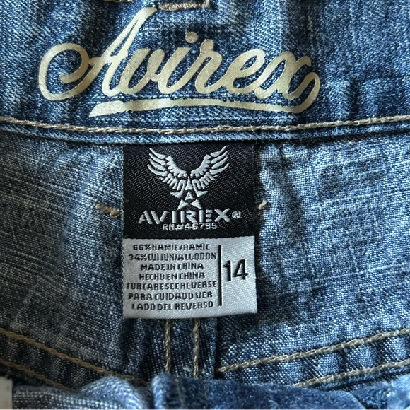 Avirex Jeans Womens 14 30x28 Loose Blue Demin Light Wash Y2K Distressed - Picture 7 of 7